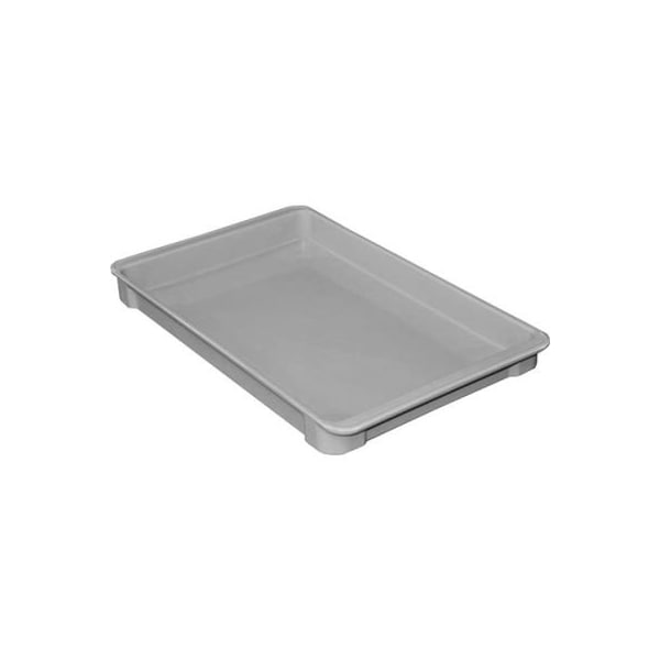 Mfg Tray Stackable Storage Tote, 18-3/4 in L x 11-7/8 in W x 1-3/4 in H, Gray, Fiberglass 8040085136 - main
